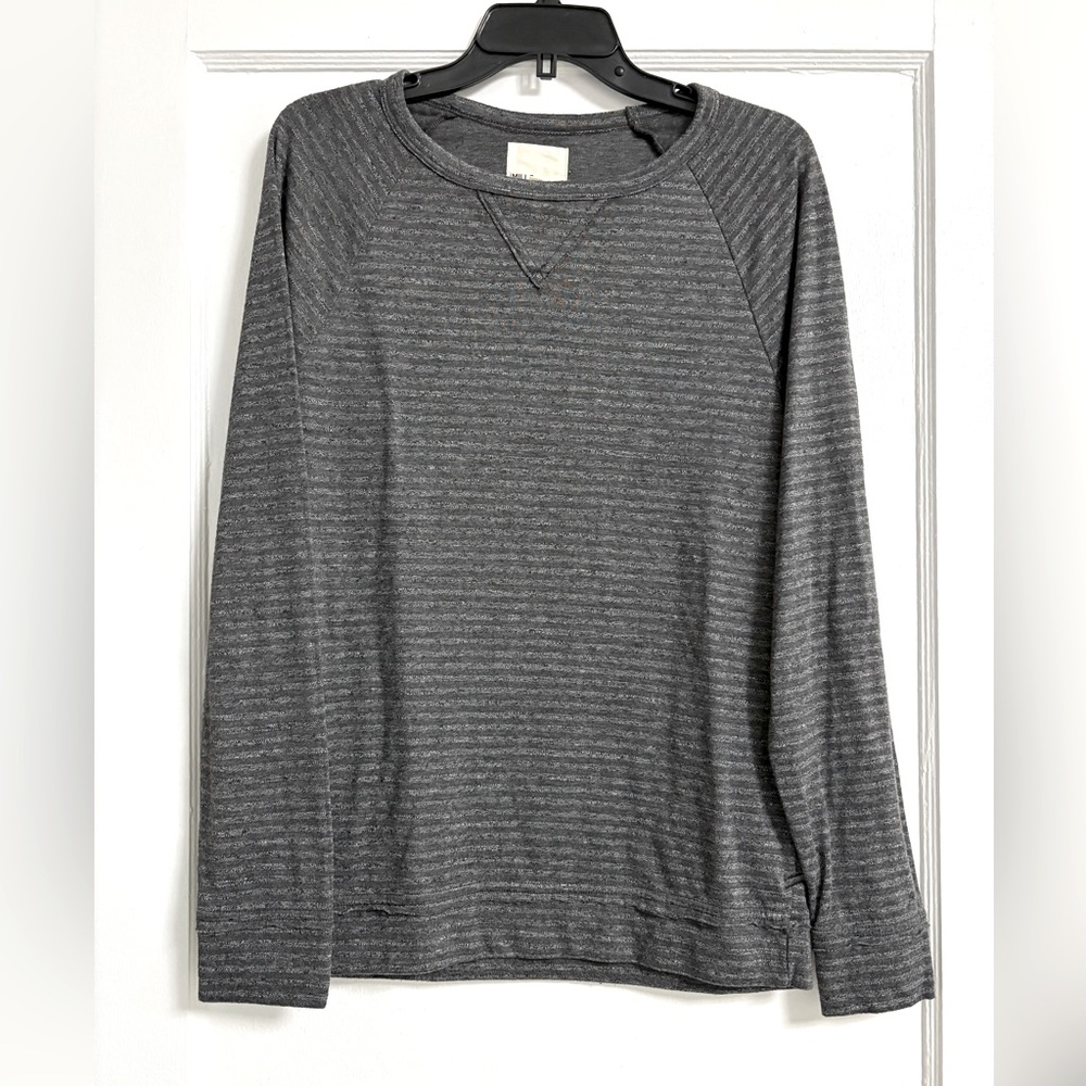 NWOT Men’s Mills Supply grey striped long sleeve shirt Size Small